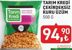 TARIM KREDİ ÇEKİRDEKSİZ KURU ÜZÜM 500 G TARIM KREDİ ÇEKİRDEKSİZ KURU ÜZÜM 500 G